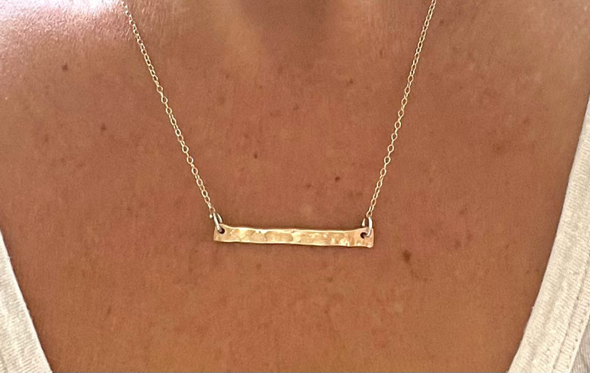 Hammered Bar Necklace