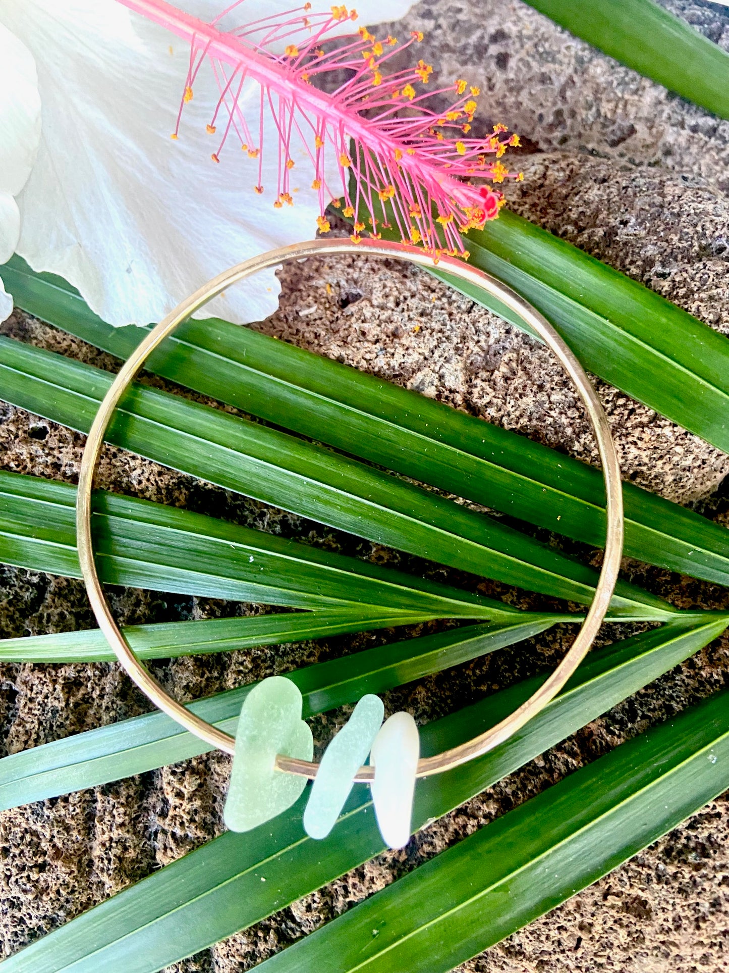 14K Gold Filled Seaglass Bangle